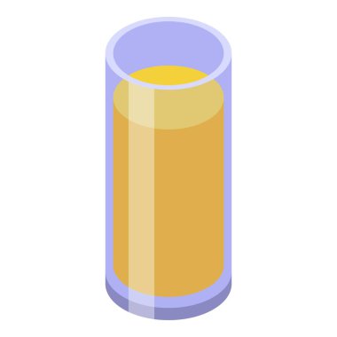 Portakal suyu bardağı ikonu, izometrik stil