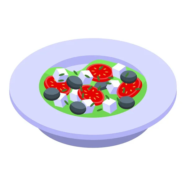 Görög saláta ikon, izometrikus stílus — Stock Vector