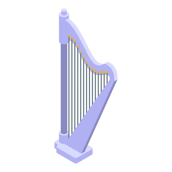 Ierse harp icoon, isometrische stijl — Stockvector