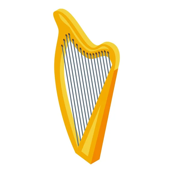 Ikona lekce harfy, izometrický styl — Stockový vektor