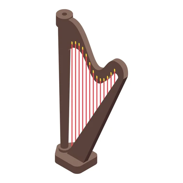 Festival harp icoon, isometrische stijl — Stockvector
