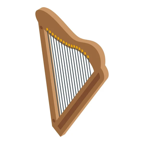 Ikona řecké harfy, izometrický styl — Stockový vektor