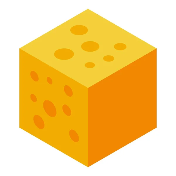 Icône de fromage cube, style isométrique — Image vectorielle