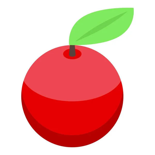 Ikona červeného jablka, izometrický styl — Stockový vektor