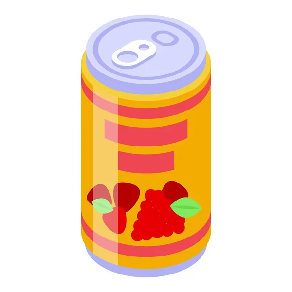Świeży sok jagodowy ikona cyny, styl izometryczny — Wektor stockowy