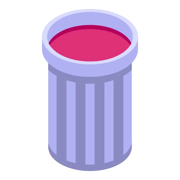 Fresh juice glass icon, isometric style — Stock Vector