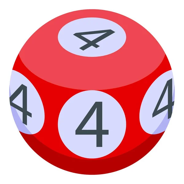 Icono de bola de lotería de cuatro números, estilo isométrico — Vector de stock