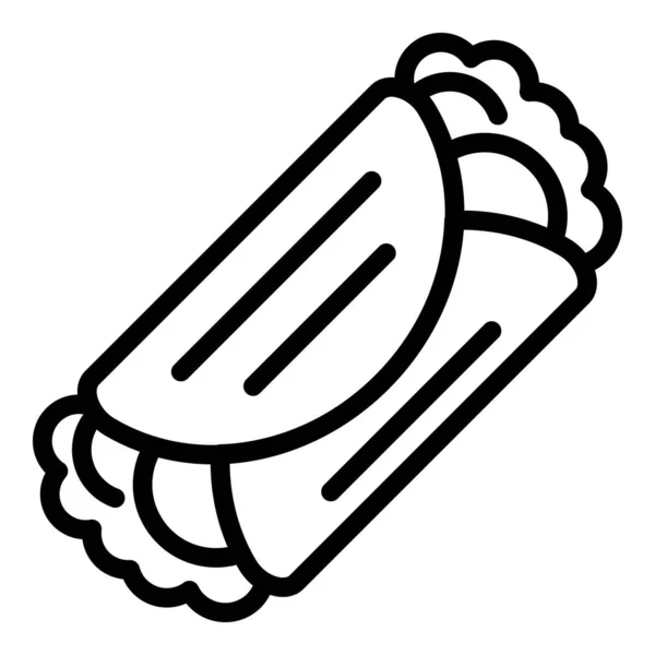 Icône sandwich grecque, style contour — Image vectorielle