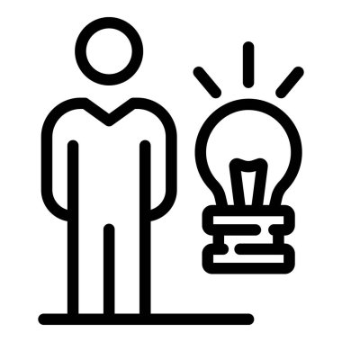 Dış kaynak yeni fikir simgesi, özet biçimi