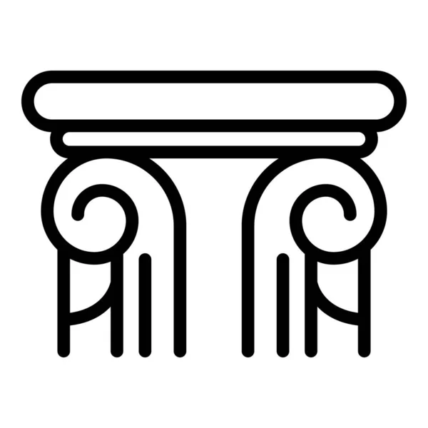 ギリシャ語の列のアイコン、アウトラインスタイル — ストックベクタ