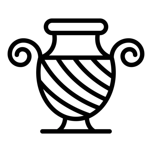 Icono de jarrón griego antiguo, estilo de esquema — Vector de stock