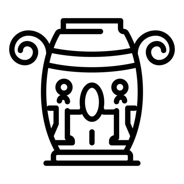 希腊族花瓶图标,轮廓风格 — 图库矢量图片