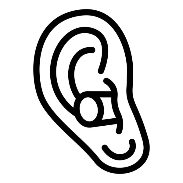 कान प्लग शांत चिन्ह, बाह्यरेखा शैली — स्टॉक व्हेक्टर