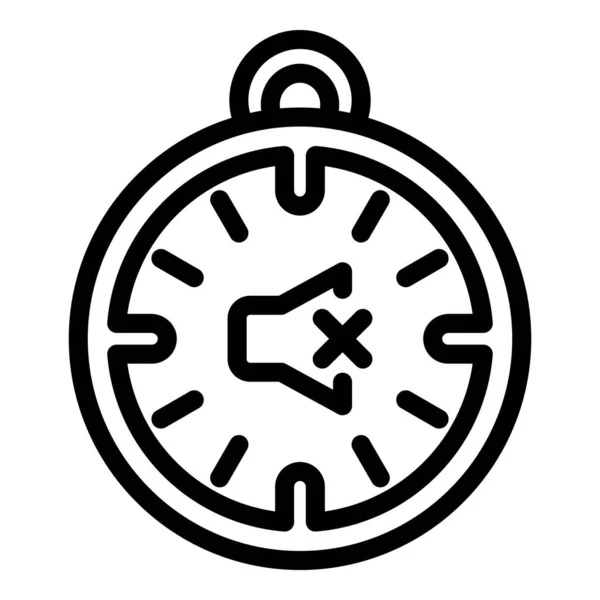 Ciche przestrzenie ikona stopwatch, styl konturu — Wektor stockowy