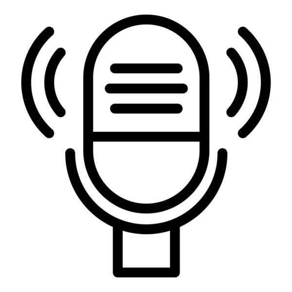 Icono de invitado de podcast, estilo de esquema — Vector de stock