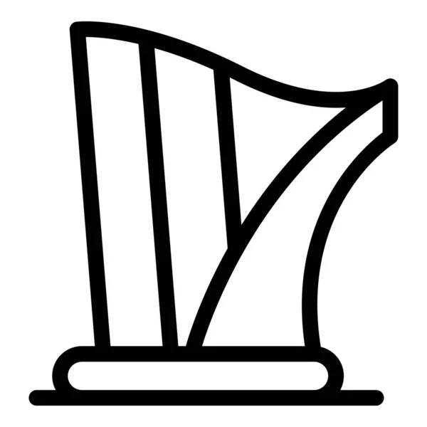 Art harp icon, outline style — Stock Vector