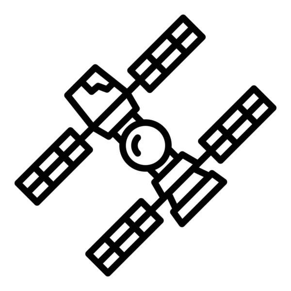 Űrállomás szonda ikon, körvonalazott stílus — Stock Vector