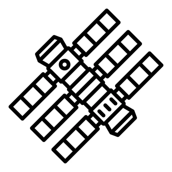 地球空间站图标,轮廓样式 — 图库矢量图片