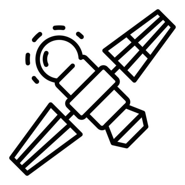 Icône de la station spatiale satellite, style contour — Image vectorielle