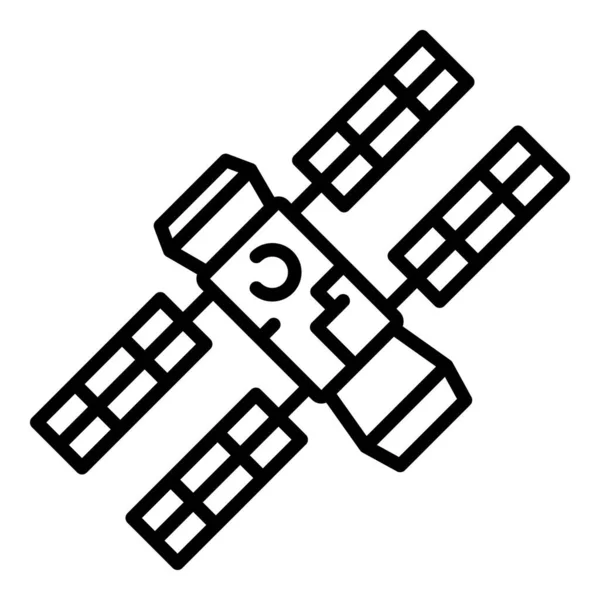Capsule icône de la station spatiale, style contour — Image vectorielle