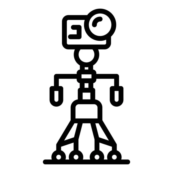 Εικονίδιο τριποδίου ρομπότ, στυλ περιγράμματος — Διανυσματικό Αρχείο