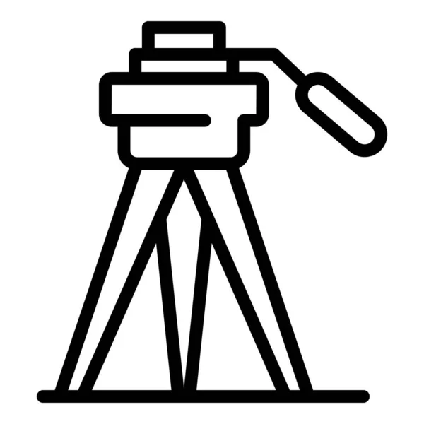 Icono de trípode de foto, estilo de esquema — Vector de stock