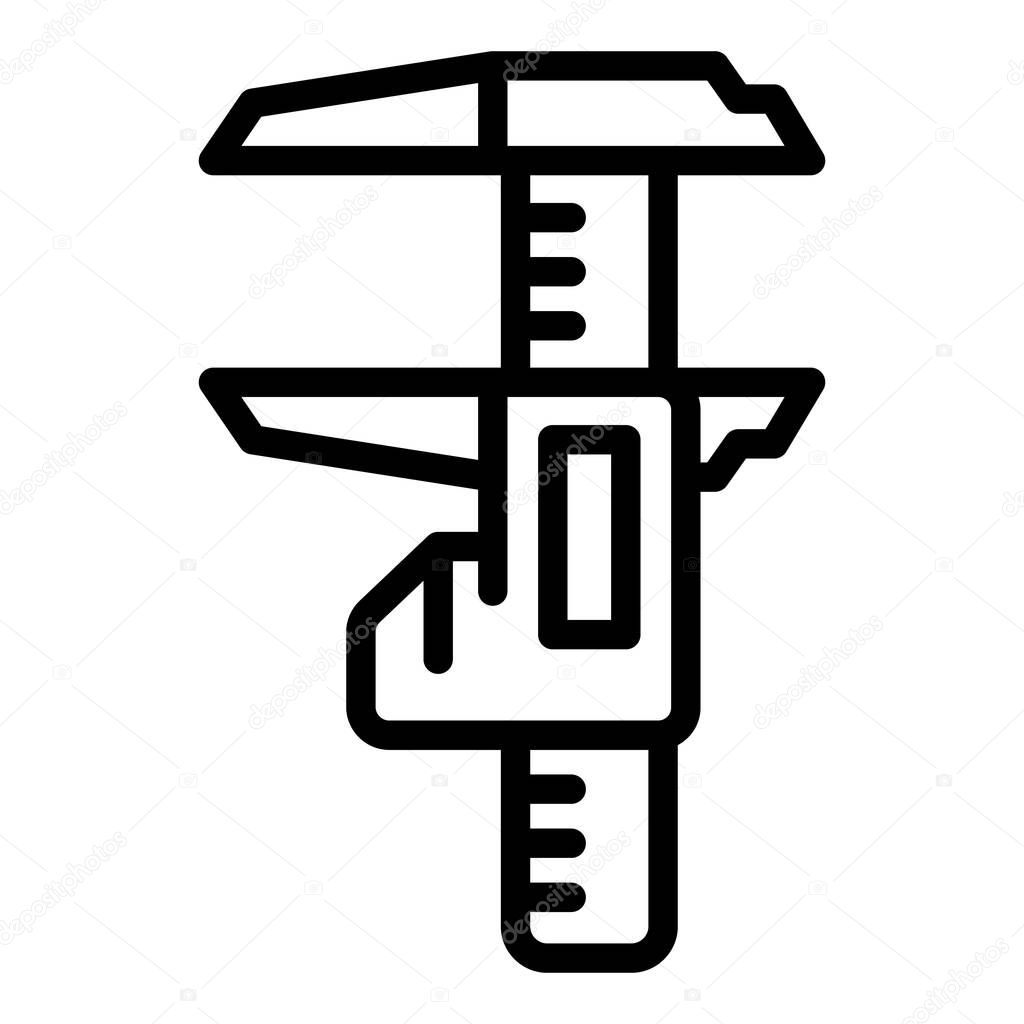 Digital caliper icon, outline style