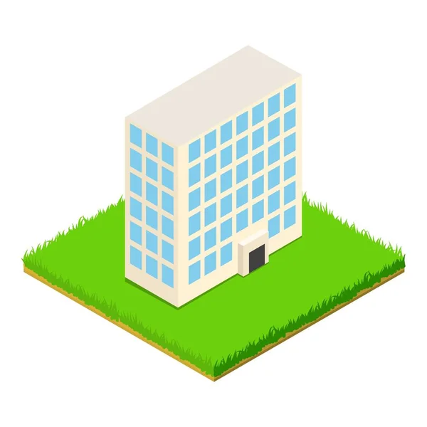 Multistorey building icon, isometric style — Stock Vector