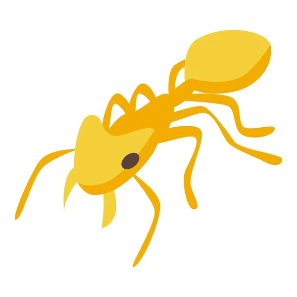 노란 개미 아이콘, 등거리적 인 스타일 — 스톡 벡터