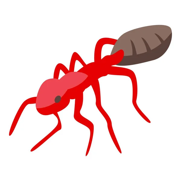 Rode mier icoon, isometrische stijl — Stockvector