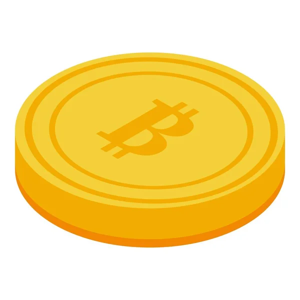 Ikona tokenu bitcoina, styl izometryczny — Wektor stockowy