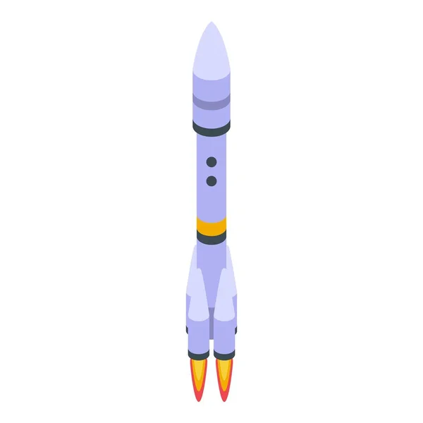 Fly space rocket icon, isometric style — Stock Vector