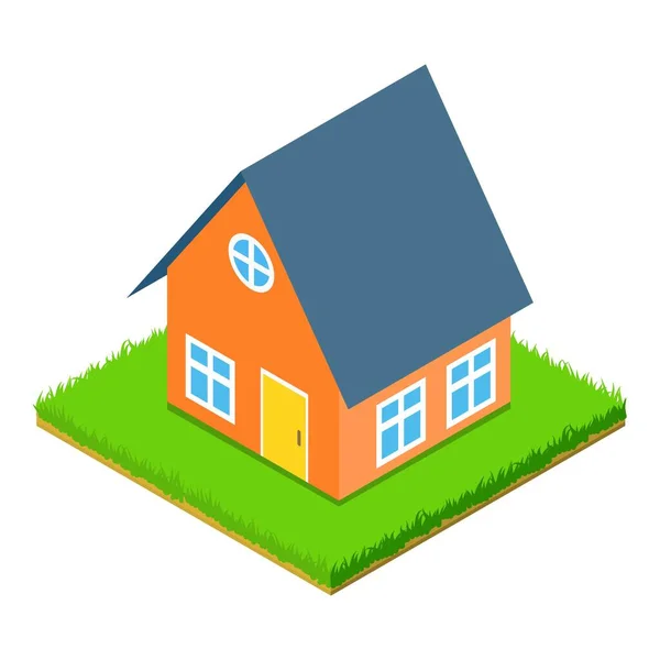 Orange house icon, isometric style — Stock Illustration Orange house icon, isometric style Royalty Free Stock Illustrations