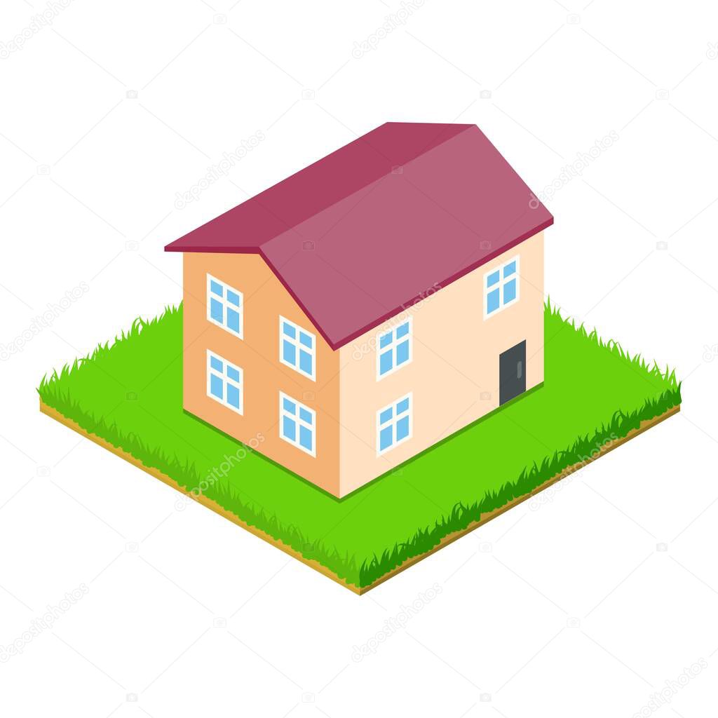 Residential properties icon, isometric style
