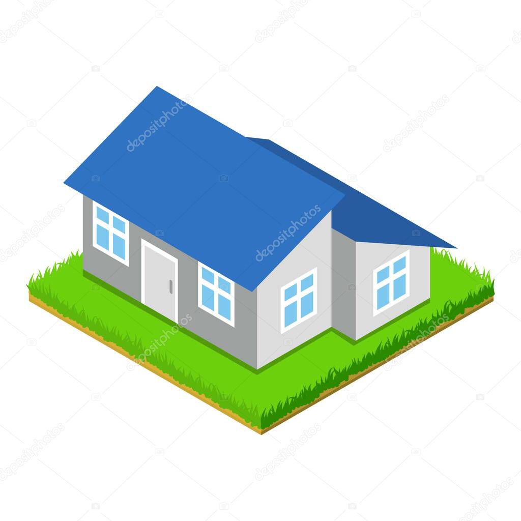 Extension house icon, isometric style