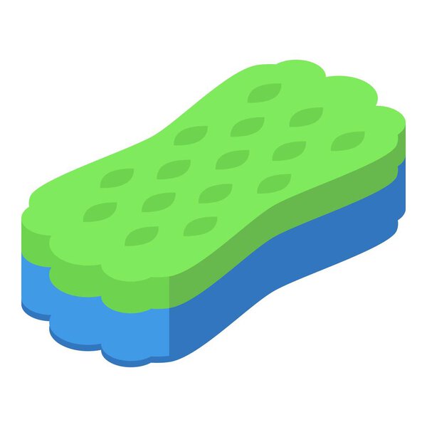 Foam sponge icon, isometric style