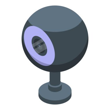 Küre web kamerası simgesi, izometrik biçim