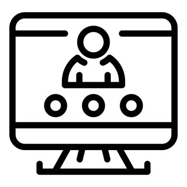 Pc monitörü çevrimiçi toplantı simgesi, özet biçimi