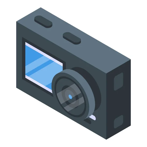 Ícone de câmera de ação de tela, estilo isométrico — Vetor de Stock