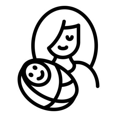 Yeni doğmuş çocuk ikonu olan anne, taslak tarzı