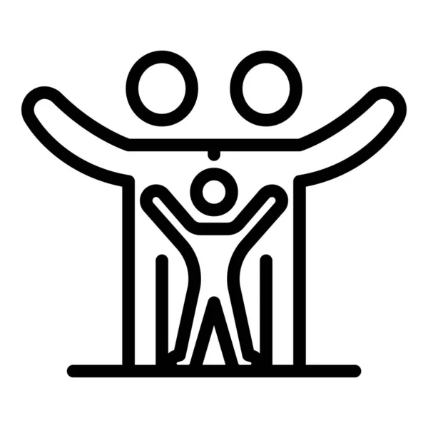 Icono de la familia del hogar feliz, estilo del esquema — Vector de stock