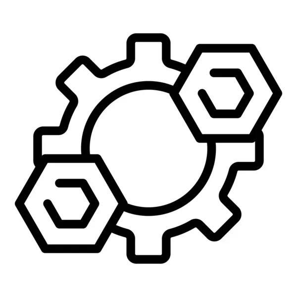 Trust gears wheels icon, outline style — Stock Vector