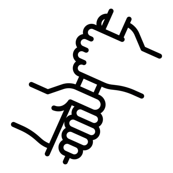Confiance icône d'aide ami, style de contour — Image vectorielle