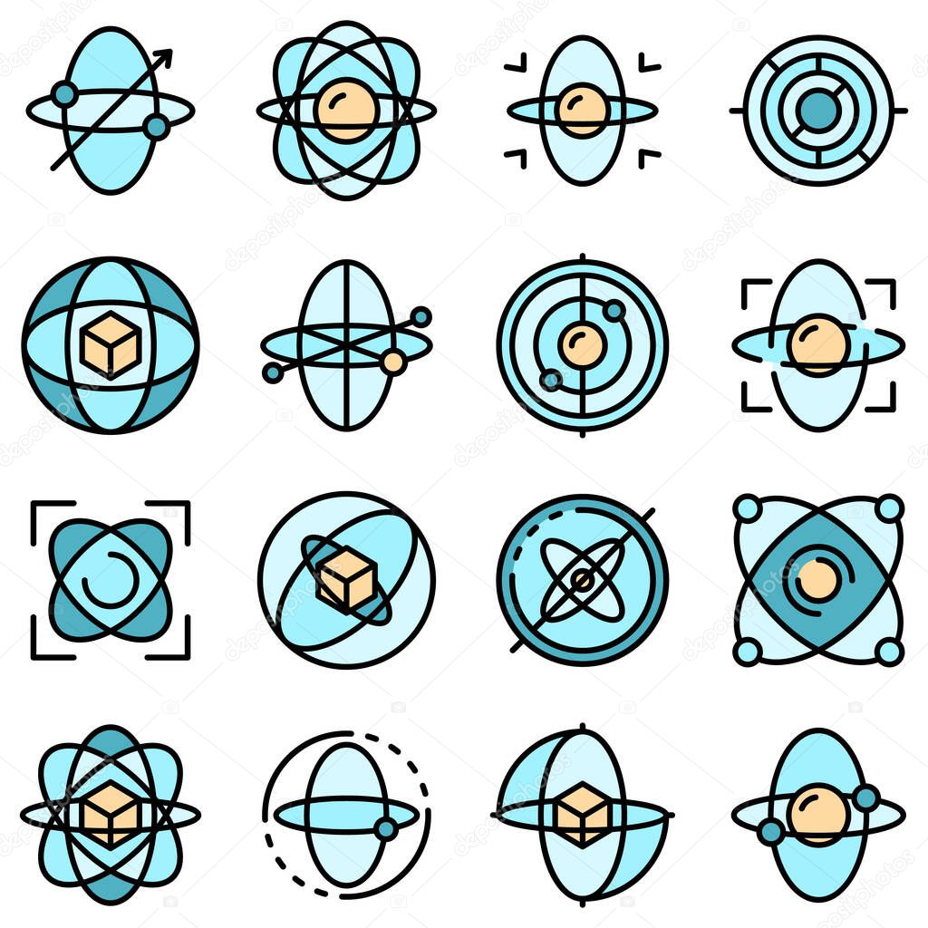 Gyroscope icons set vector flat