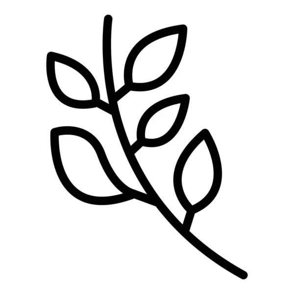 Basil branch icon, outline style — Stock Vector