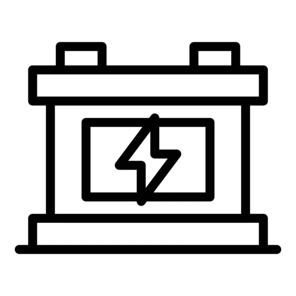 Car battery icon, outline style — Stock Vector