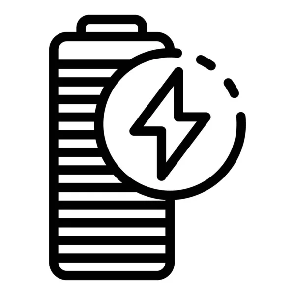 Power battery icon, outline style — Stock Vector
