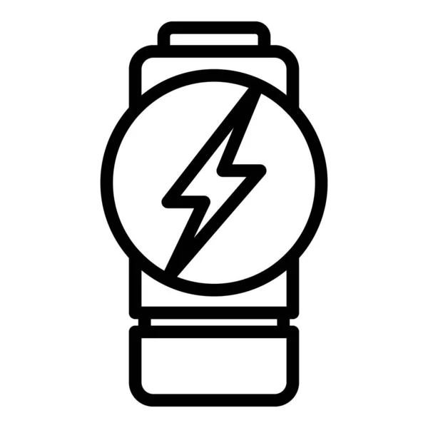 Flash charge battery icon, outline style — Stock Vector