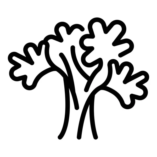 Icône bouquet de persil, style contour — Image vectorielle