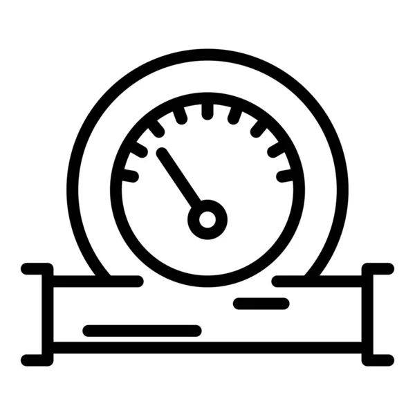 Manometer meter pictogram, omtrek stijl — Stockvector